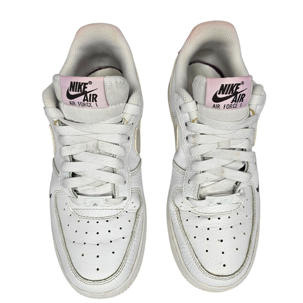 Nike Women 6 White Air Force 1 Low Tumbled Leather Sneakers HF9992-100 - Picture 4 of 14